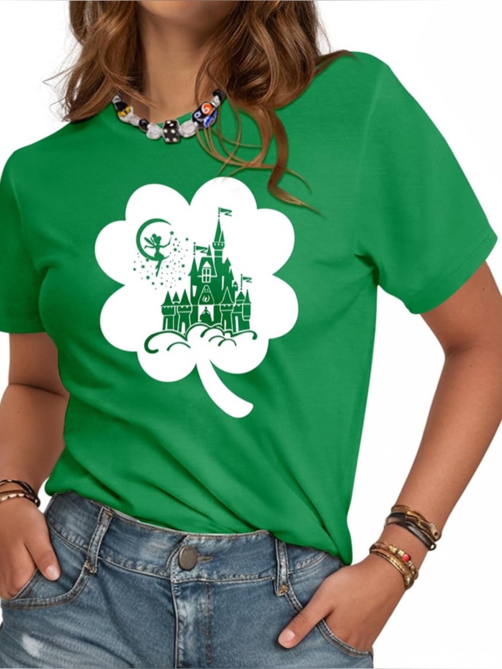 St. Patricks Disney Cinderella & Tinkerbell Inspired Tee size XL